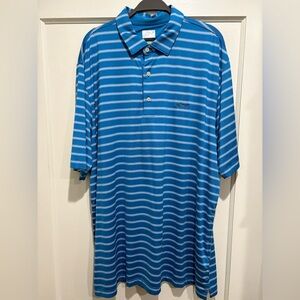 Greg Norman Collection Blue and White Striped Polo XL